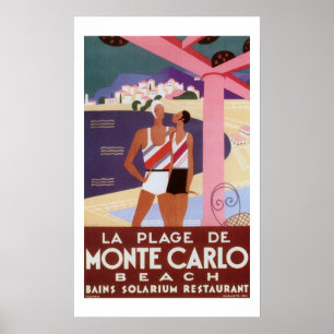 Vintage Monte - poster da praia de Carlo