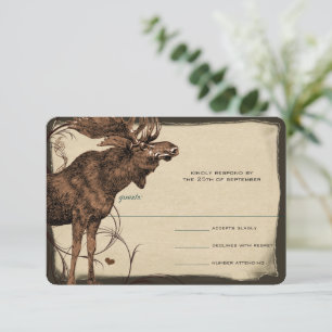 Vintage Moose Forest Lodge Ranch Wedch RSVP