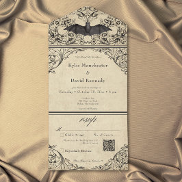 Vintage Morcego Até a Morte Preto Parchemin QR