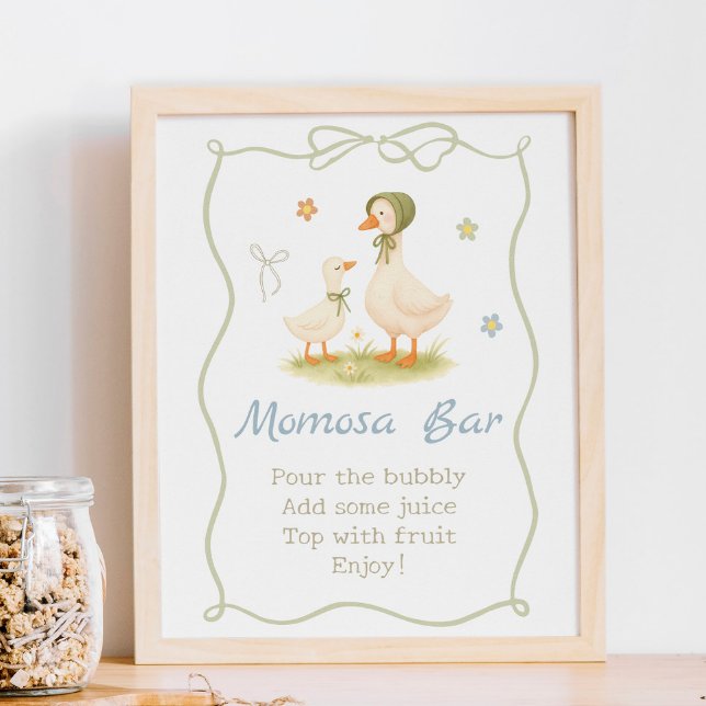Vintage Mother Goose Baby Shower Momosa Bar Poster (Criador carregado)