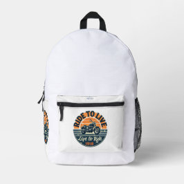 "Vintage Motorcycle Backpack Ride to Live-1918