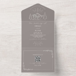 Vintage Mountain Rustic Ametyst RSVP Código QR