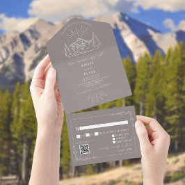 Vintage Mountain Rustic Ametyst RSVP QR