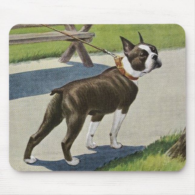 Vintage Mousepad de Boston Terrier (Frente)