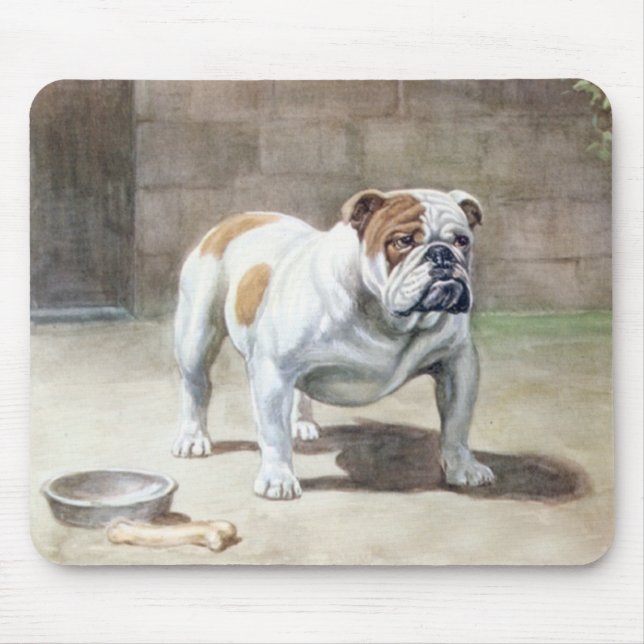 Vintage Mousepad do buldogue (Frente)