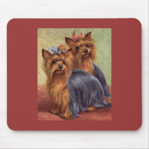 Vintage Mousepad do yorkshire terrier