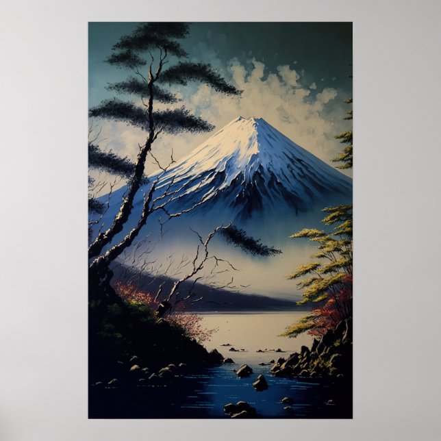 Vintage Mt. Fuji Japonês Impressão (Frente)