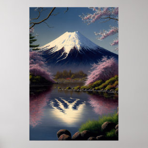 Vintage Mt. Fuji Japonês Impressão
