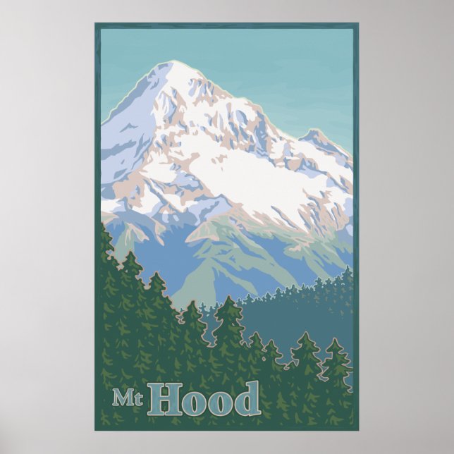 Vintage Mt. Hood Poster de viagens (Frente)