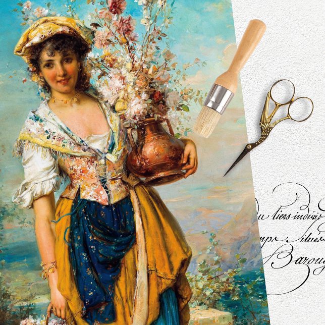 Vintage Mulher Belle Epoque Papel Tecidual (Criador carregado)