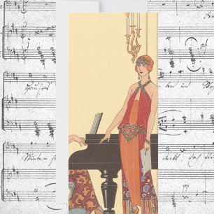 Vintage Music, Arte Deco Cantora Pianista