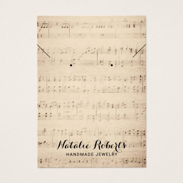 Vintage Musical Jewelry Earring Necklace (Frente)