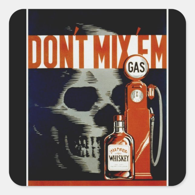 Vintage "Não Misture adesivos 'Em' (Frente)