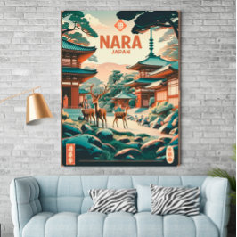 Vintage Nara,Japão - Poster de viagens Retroativo