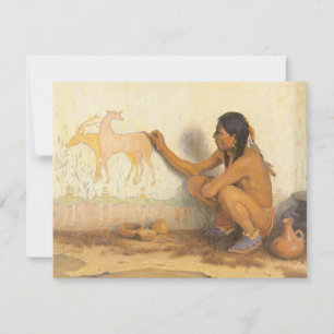 Vintage Native American, artista indiano por Couse