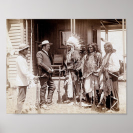 Vintage Native American StandElk Poster