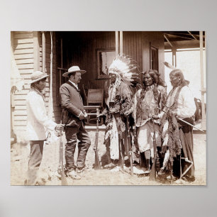 Vintage Native American StandElk Poster