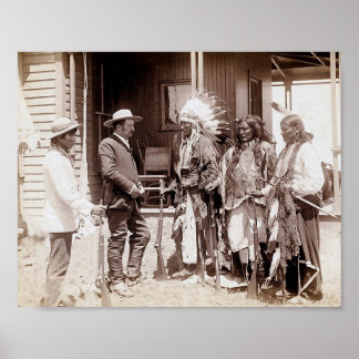 Vintage Native American StandElk Poster