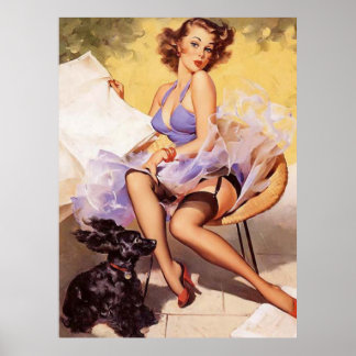 Vintage Naughet Pin Up Girl Poster