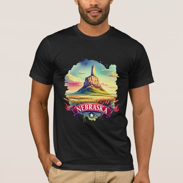 Vintage Nebraska Map T-Shirts – Retro us state (Frente)