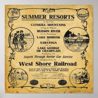 Vintage New York West Shore Impressão