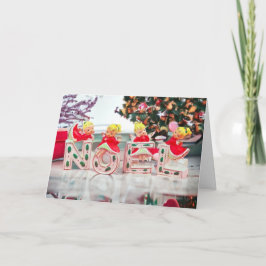 Vintage NOEL Angels Retro Natal Novo Cartão