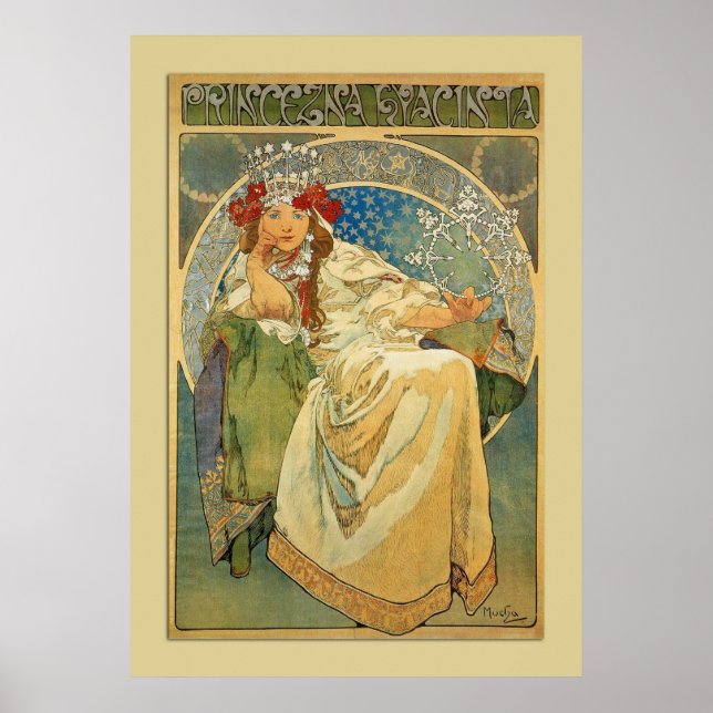 Vintage Nouveau Mucha Princess Poster (Frente)