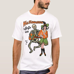 Vintage o Dia das Bruxas uma camisa dos dançarino