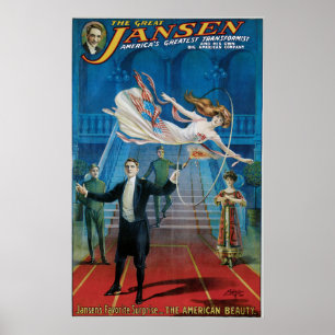 Vintage o grande poster da propaganda de Jansen