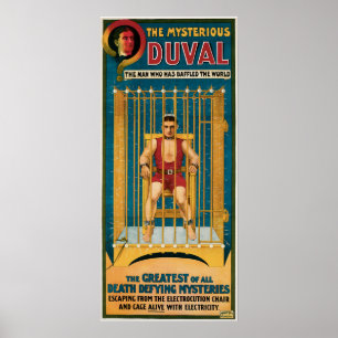 Vintage o poster misterioso da mágica de Duval
