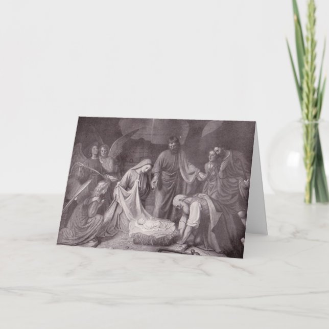 Vintage O Primeiro Cartão De Natal (Frente)