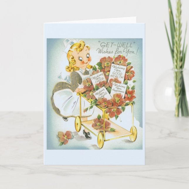 Vintage Obtém Bem Deseja Um Cartão De Saudação (Frente)