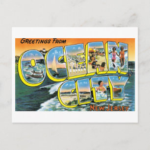 Vintage Ocean City, cartão postal NJ