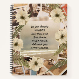 Vintage Ocean View Pressionada Floral