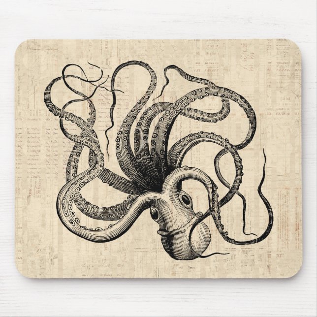 Vintage Octopus Mousepad (Frente)