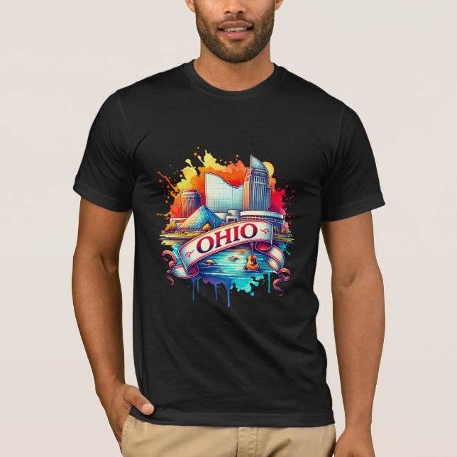 Vintage Ohio Map T-Shirts – Retro us state (Frente)