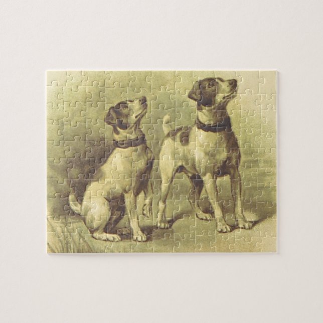 Vintage Olha, Dois Cachorros Quebra-cabeça (Horizontal)