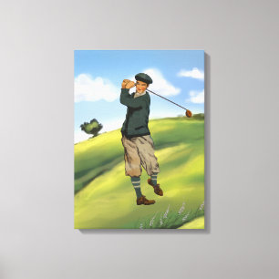 Vintage olha Golfer canvas de Golfe