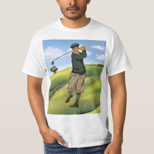 Vintage olha Golfer Mens T-shirt (Frente)
