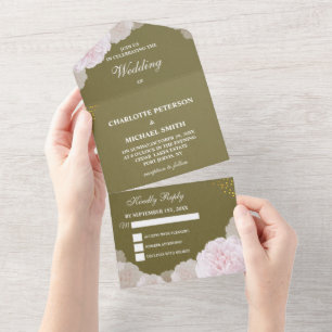 Vintage Olive Green & Blush Pink Pony Weding