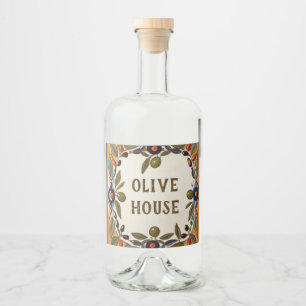Vintage Olive Oil Personalizado Placa de Texto Sim