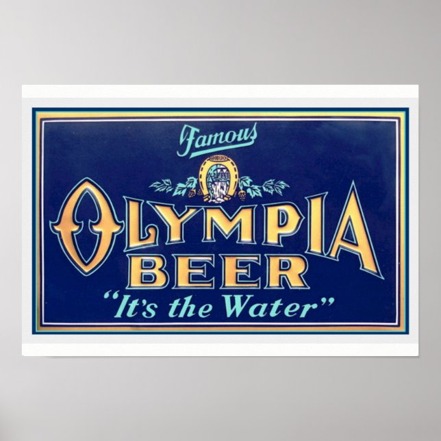 Vintage Olympia Beer Poster 13 x 19 (Frente)