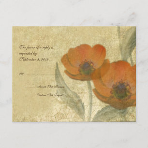 Vintage Orange Poppies Casamento RSVP