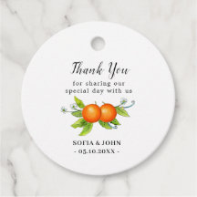 Vintage Orange Wedding Obrigado por etiquetas