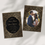Vintage Ornament Dourado Foto Casamento Convite<br><div class="desc">Nossa "Vintage Dourado Wedding Collection'' apresenta uma fronteira decorativa vintage em folha de ouro falso em três formações diferentes de veludo em burgundy,  marinho e carvão. O texto é uma combinação de uma fonte serif e elegante que é fácil de personalizar. Verifique em nossa loja mais itens desta coleção.</div>