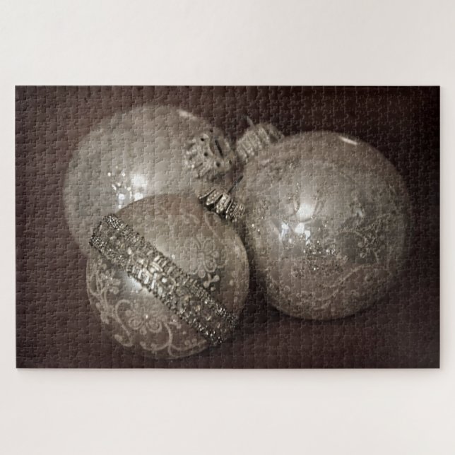 Vintage Ornaments Grande Quebra-cabeça de Natal (Horizontal)