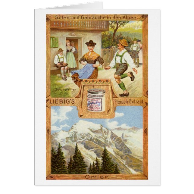 Vintage - Os Alpes sobre o Cartão Comercial do Lie (Frente)
