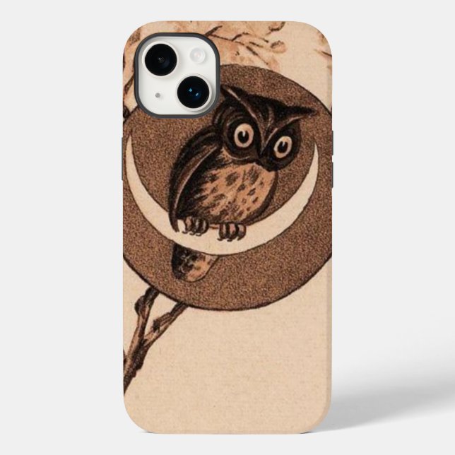 Vintage Owl na Lua (Verso)