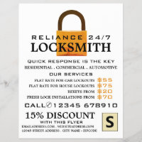 Vintage Padlock, Locksmith Advertising Flyer