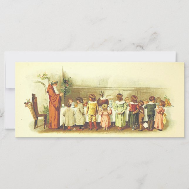 Vintage Pai Natal Rezando com Crianças (Frente)